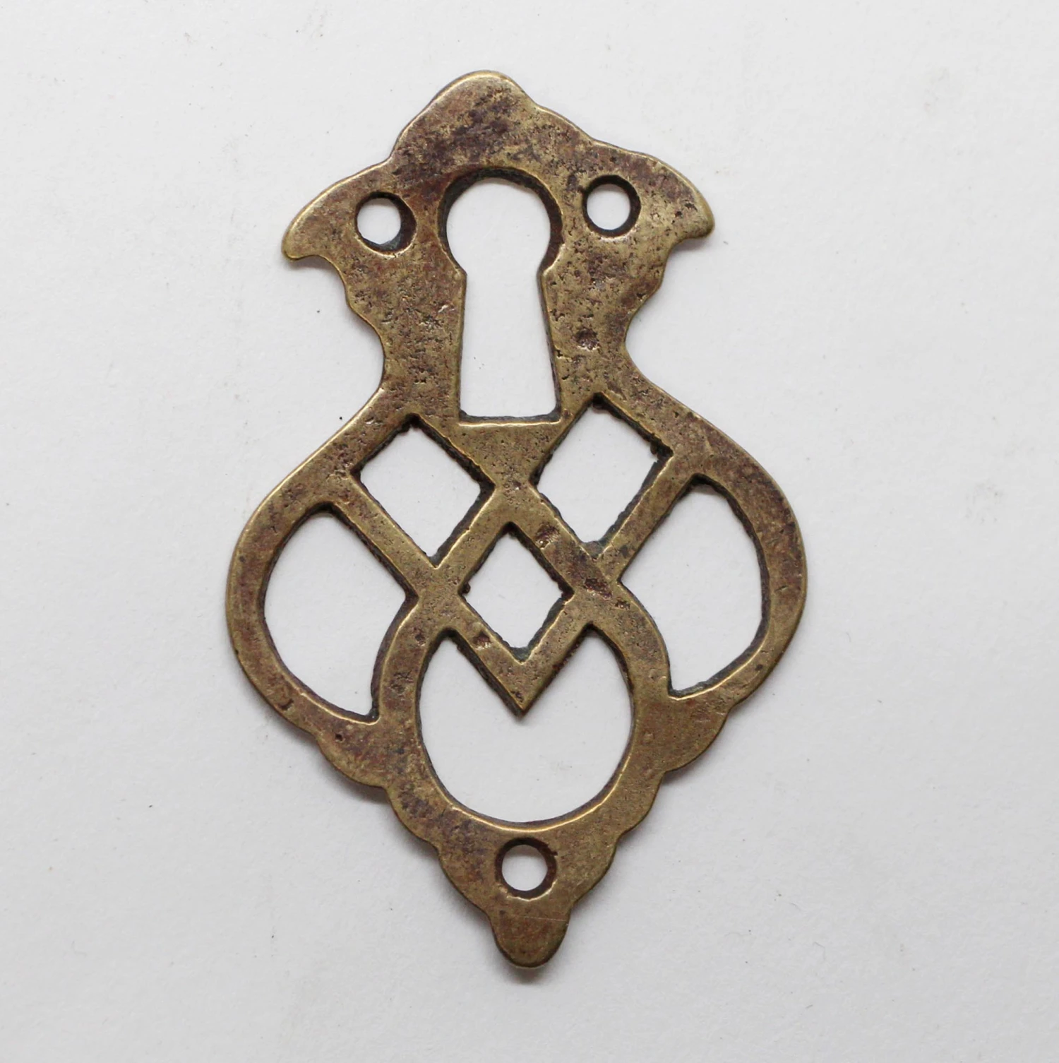 Vintage French Brass Cut Out Keyhole 4 Vintage French Brass Cut Out Keyhole - Image 2