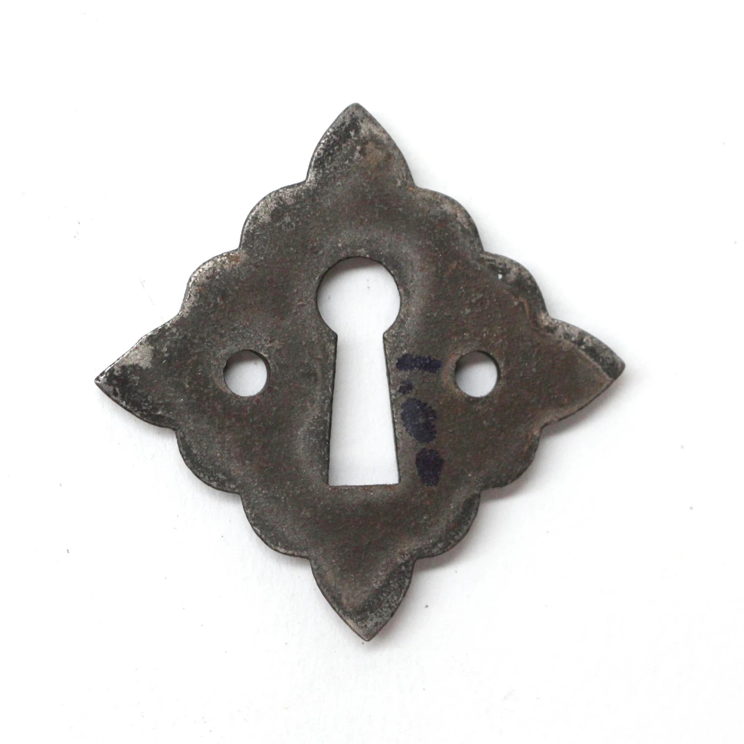 Vintage 2 In. Cast Iron Arts & Crafts Door Keyhole Cover Plate 4 Vintage 2 In. Cast Iron Arts & Crafts Door Keyhole Cover Plate - Image 2