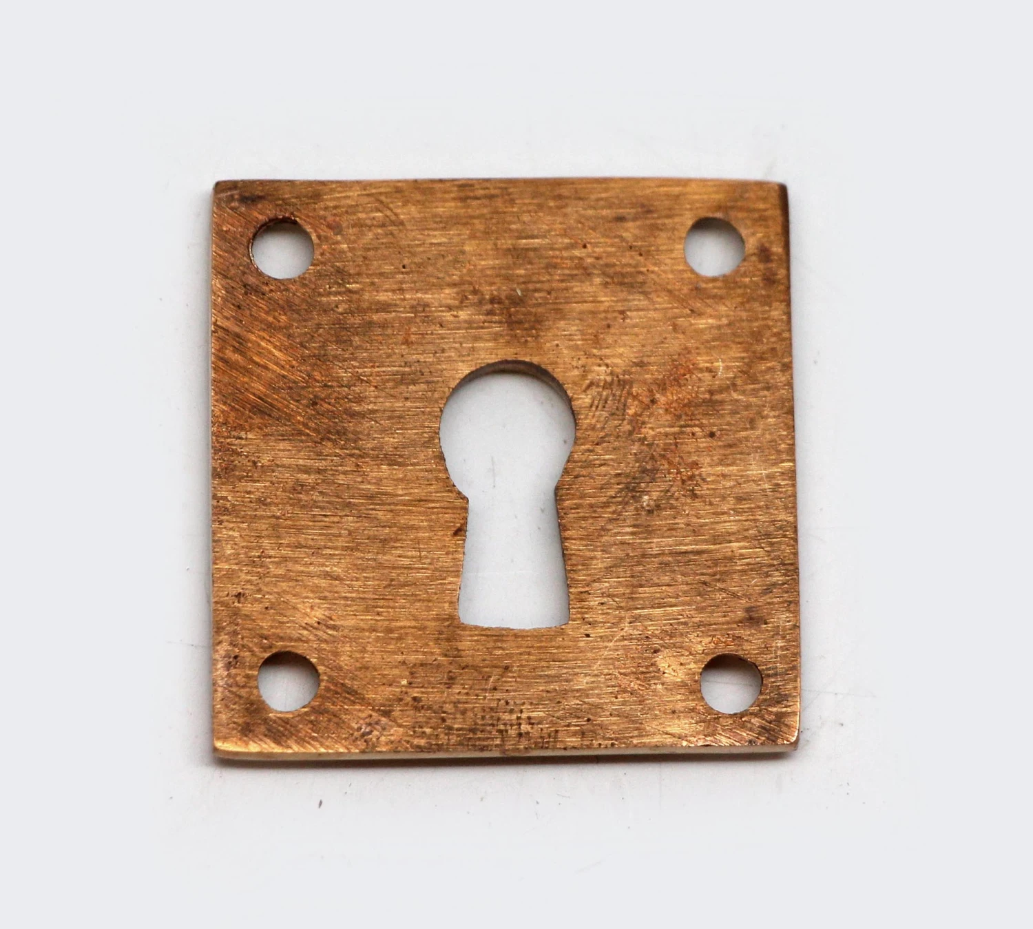 Modern 1.375 In. Square Swirl Brushed Brass Keyhole Cover 4 Modern 1.375 In. Square Swirl Brushed Brass Keyhole Cover - Image 2