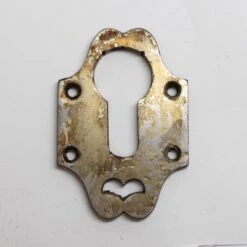 Nickel Over Brass Arts & Crafts Lock Keyhole Cover