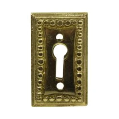 Old New Solid Brass Bubbled Edge Rectangle Door Keyhole Cover