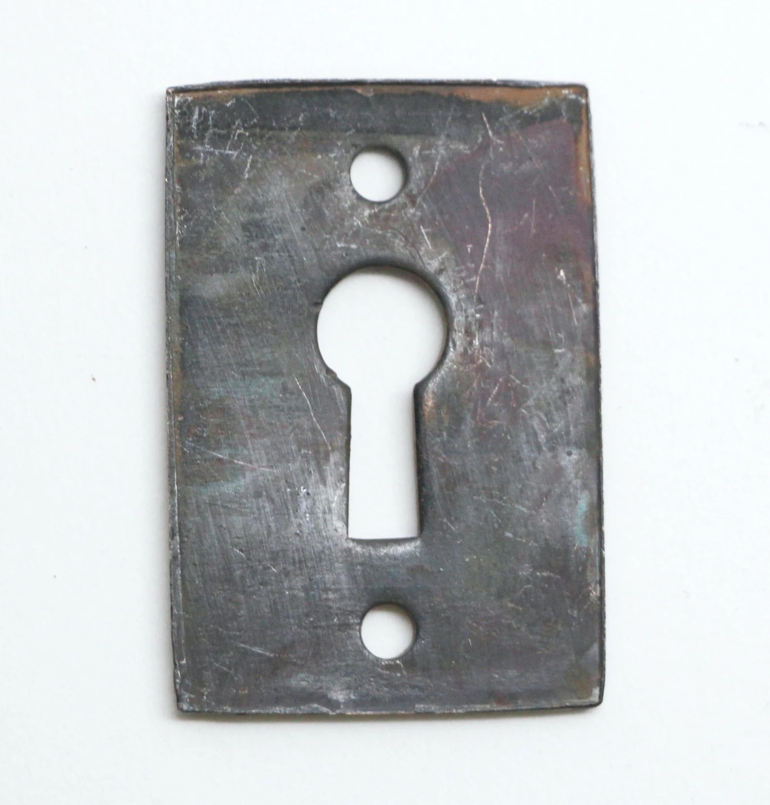 Vintage 1.75 In. Black Brass Door Keyhole Cover Plate 4 Vintage 1.75 In. Black Brass Door Keyhole Cover Plate - Image 2