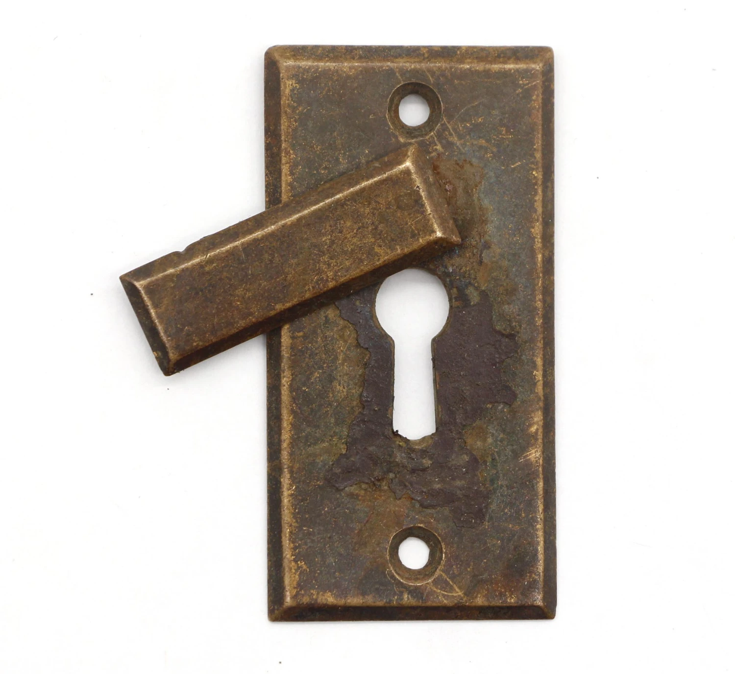 Antique Brass 2.625 In. Rectangle Draft Keyhole Cover 4 Antique Brass 2.625 In. Rectangle Draft Keyhole Cover - Image 2
