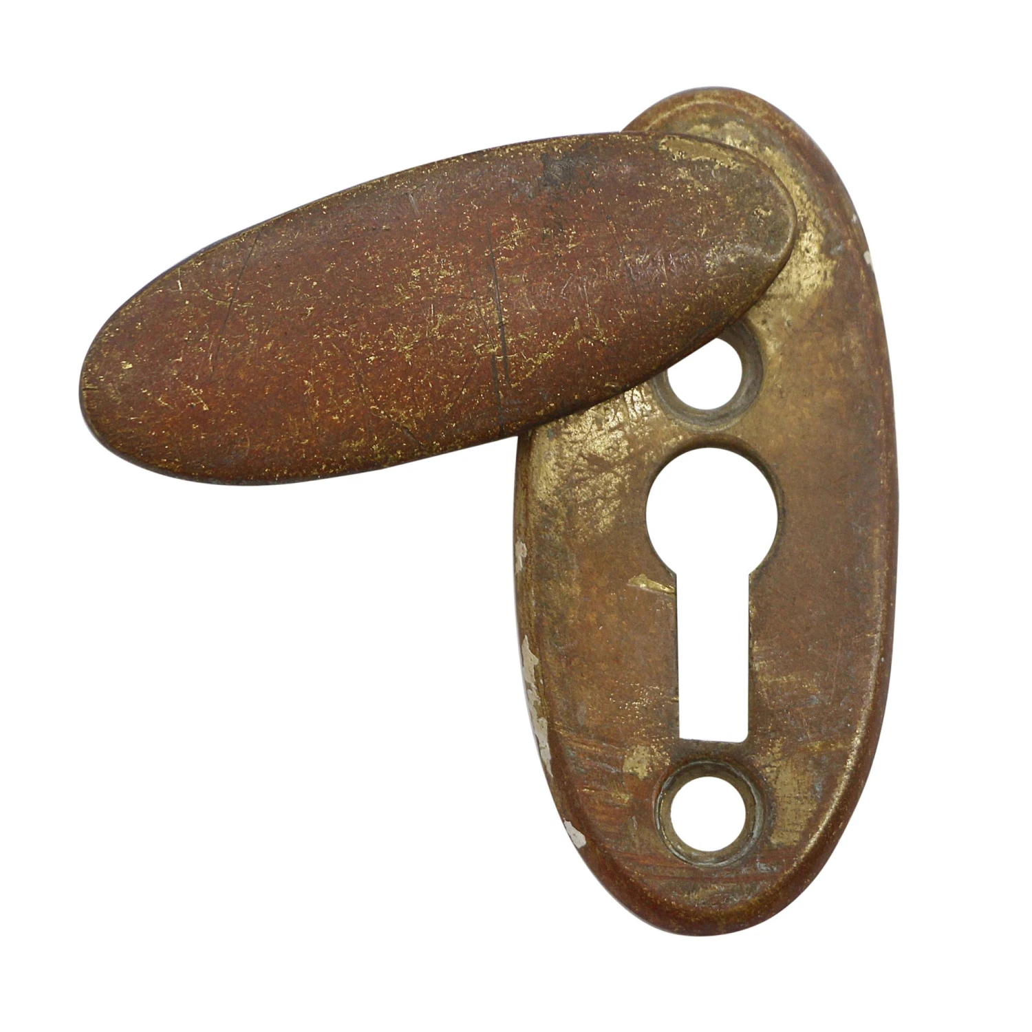 Antique Oval Brass 2 In. Draft Keyhole Cover 4 Antique Oval Brass 2 In. Draft Keyhole Cover - Image 2