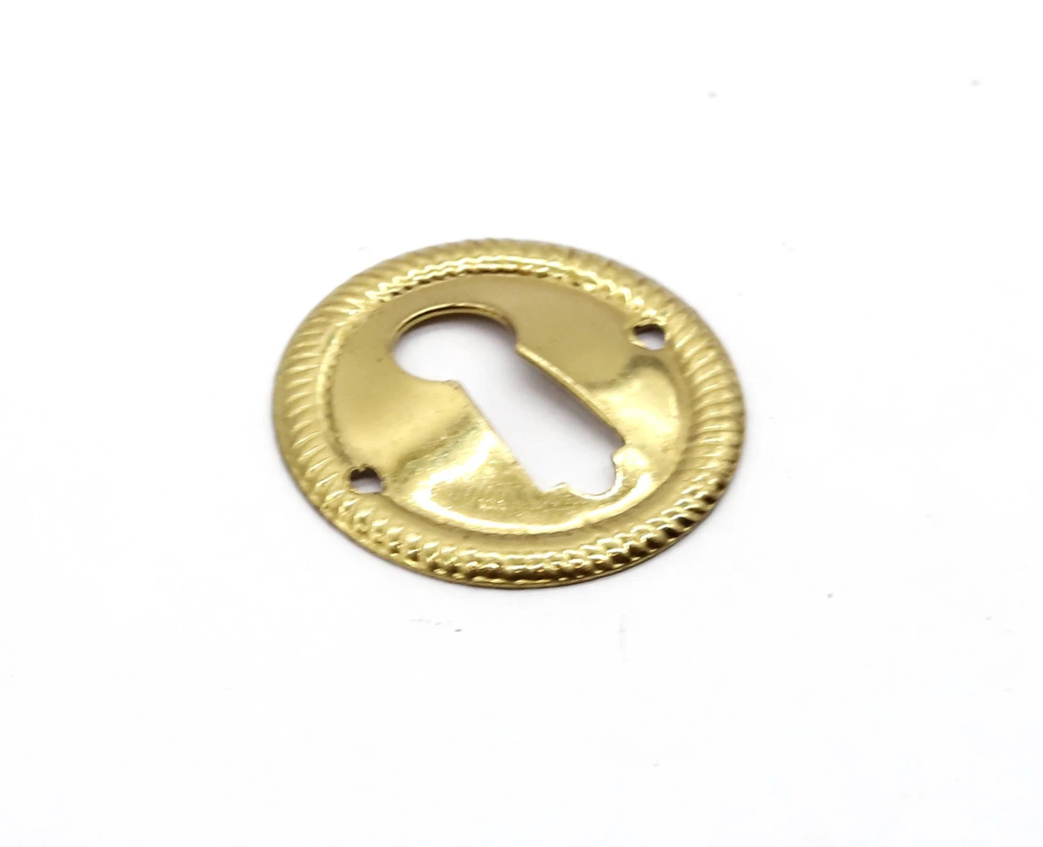 Vintage 1 In. Polished Brass Coiled Edge Door Keyhole Cover 4 Vintage 1 In. Polished Brass Coiled Edge Door Keyhole Cover - Image 2