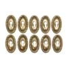 Set Of 10 Oval Braided Beaded Polished Solid Brass Door Keyhole Covers
