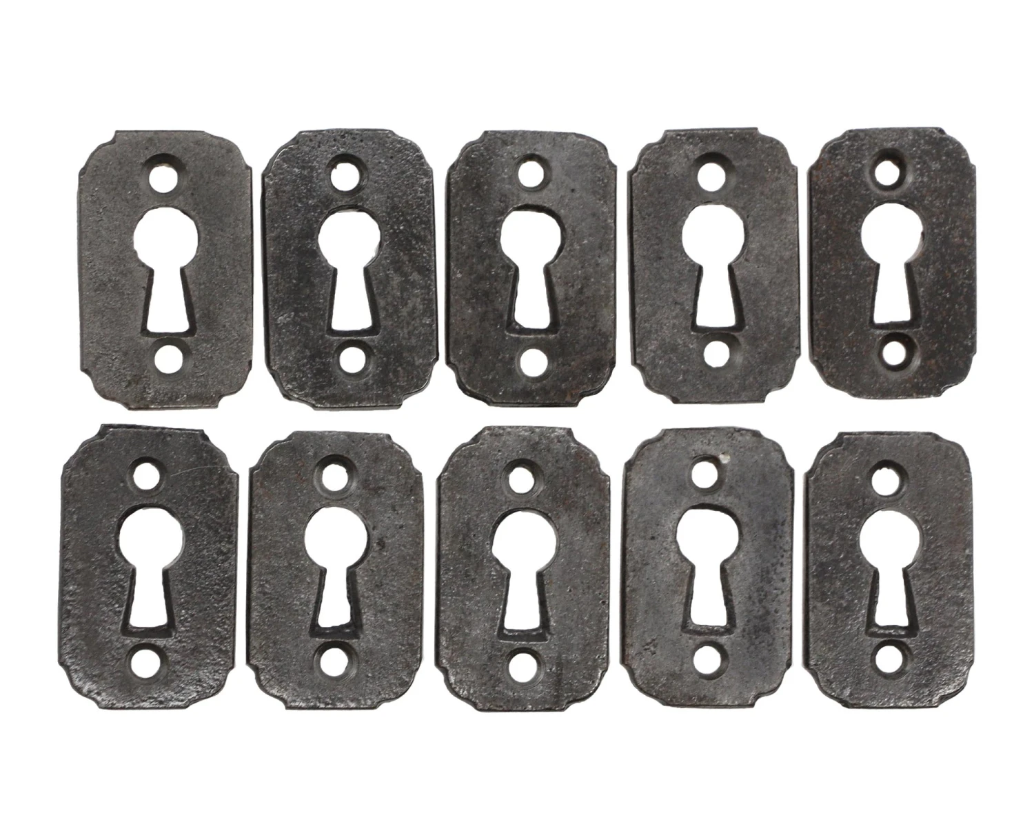 Set Of 10 Repro Black Cast Iron Rounded Door Keyhole Covers 3 Set Of 10 Repro Black Cast Iron Rounded Door Keyhole Covers