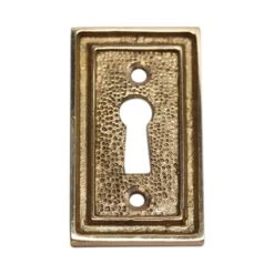 Solid Brass Textured Rectangle Door Keyhole Cover