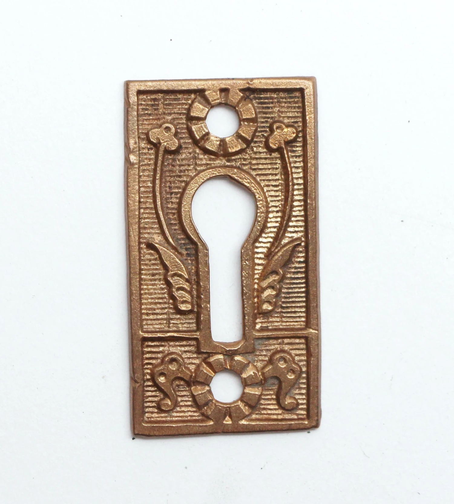 Victorian Brass Floral Keyhole Cover 3 Victorian Brass Floral Keyhole Cover