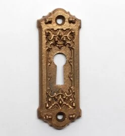 Victorian Cast Brass Ornate Keyhole Plate