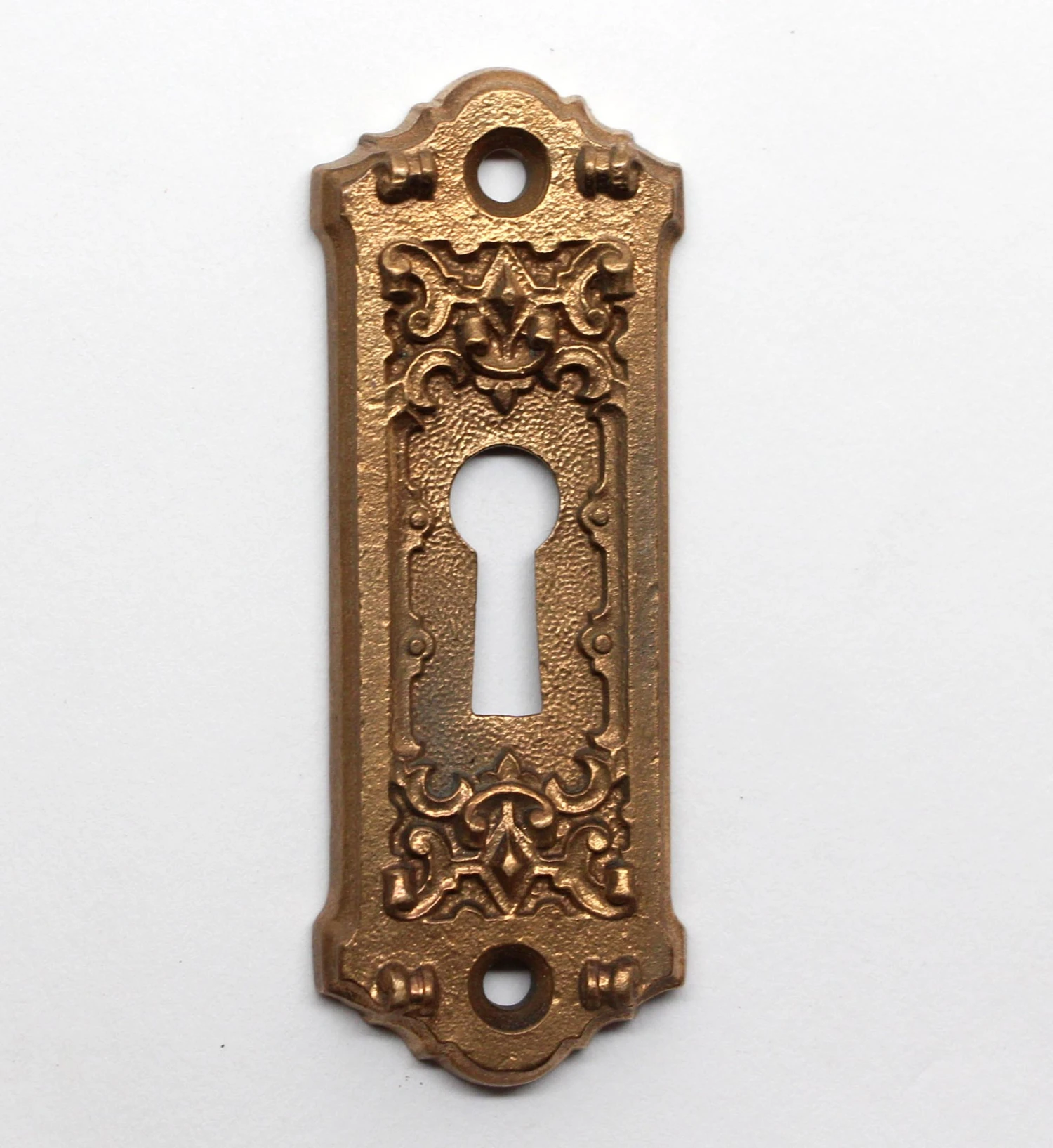 Victorian Cast Brass Ornate Keyhole Plate 3 Victorian Cast Brass Ornate Keyhole Plate