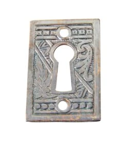 Victorian Nickel Plated Brass Keyhole Cover