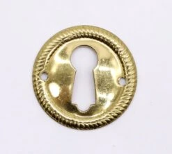 Vintage 1 In. Polished Brass Coiled Edge Door Keyhole Cover