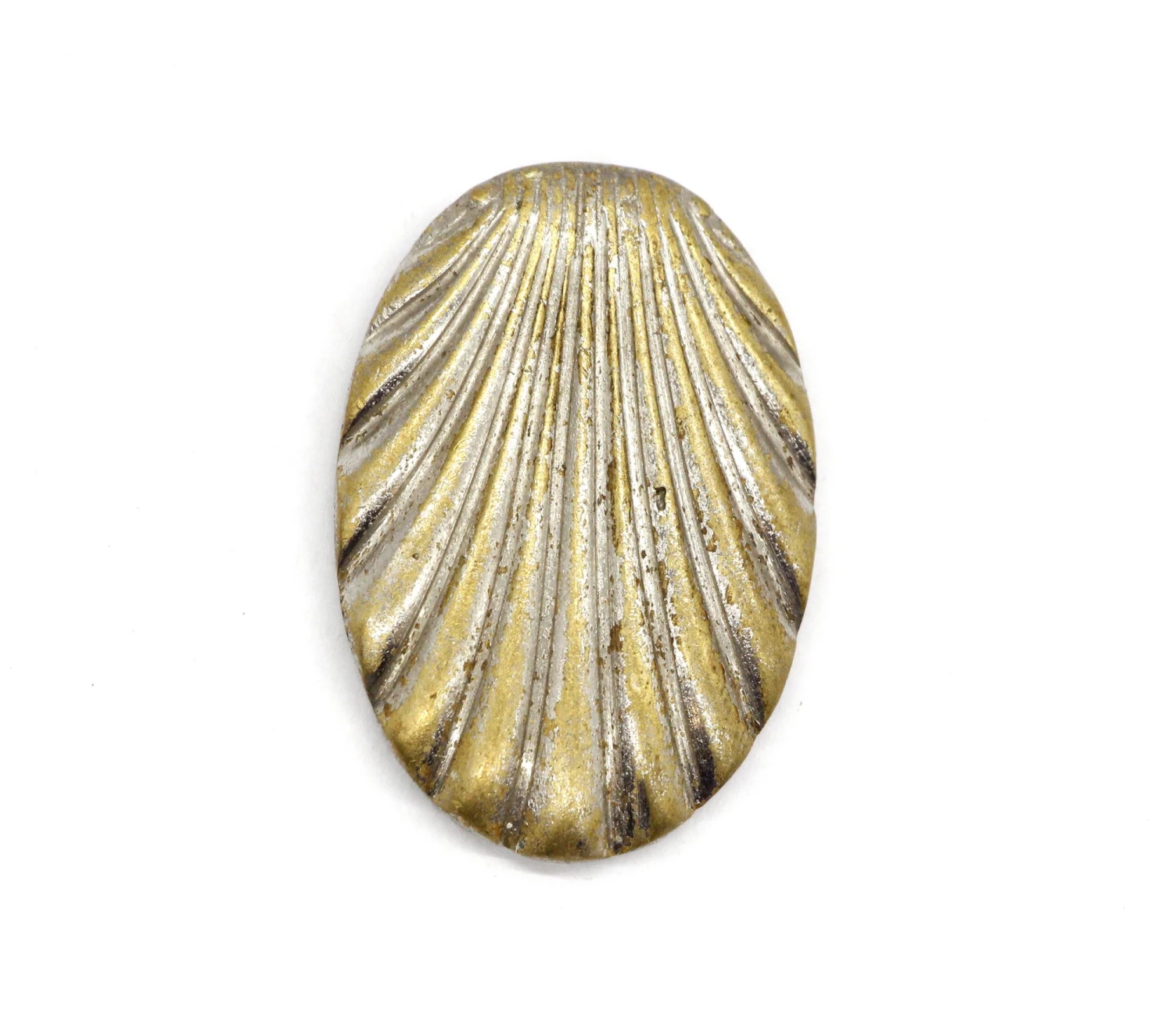Vintage 1.625 In. Seashell Brass Keyhole Cover 3 Vintage 1.625 In. Seashell Brass Keyhole Cover