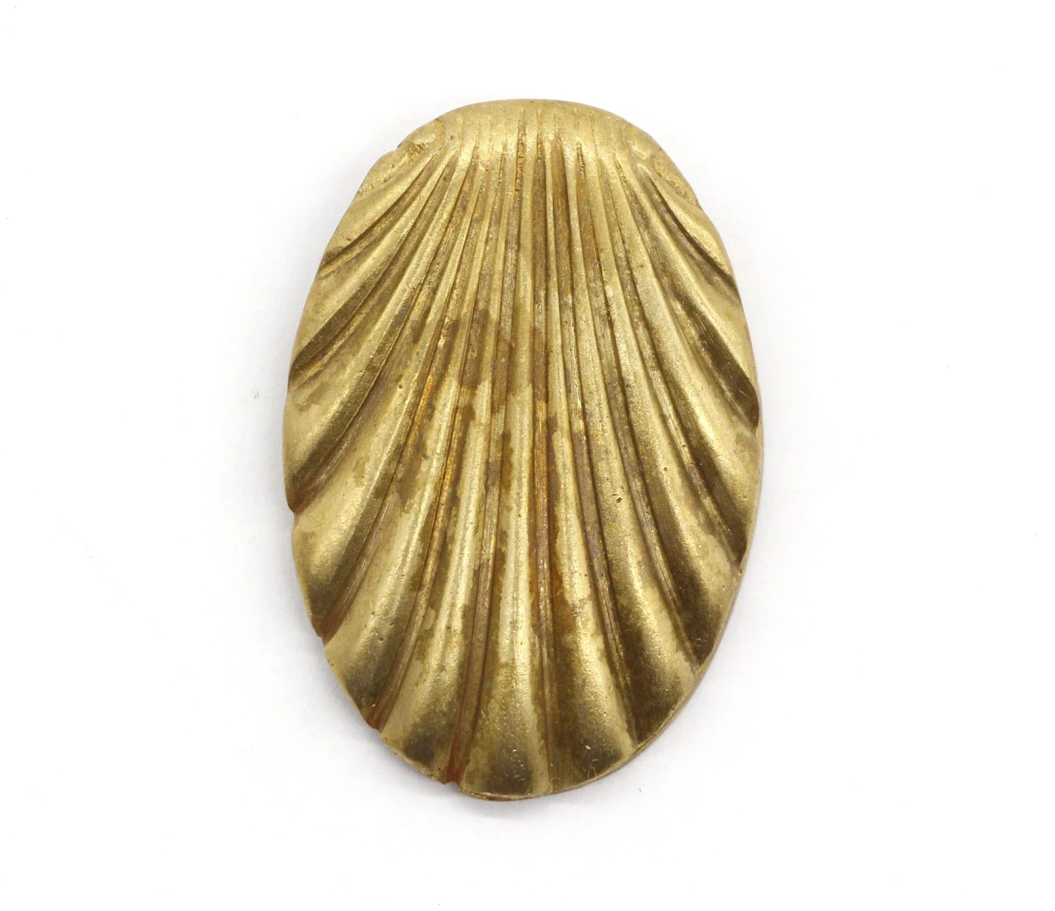 Vintage 1.75 In. Brass Seashell Draft Keyhole Cover 3 Vintage 1.75 In. Brass Seashell Draft Keyhole Cover
