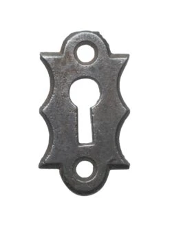 Vintage 1.875 In. Black Cast Iron Door Keyhole Cover Plate