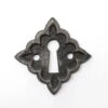Vintage 2 In. Cast Iron Arts & Crafts Door Keyhole Cover Plate