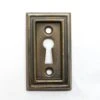 Vintage 2.125 In. Art Deco Brass Finish Steel Keyhole Cover Plate
