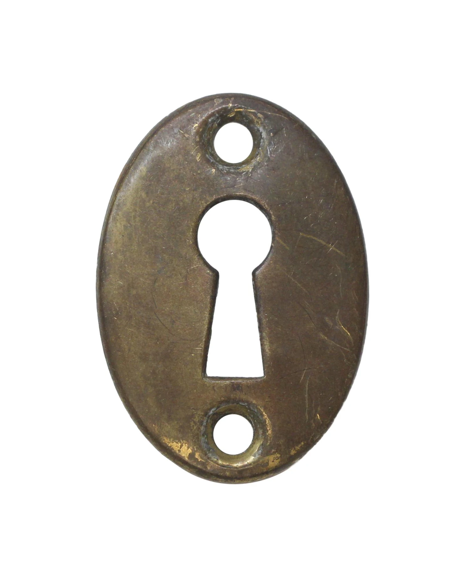 Vintage Brass Oval Keyhole Cover 3 Vintage Brass Oval Keyhole Cover