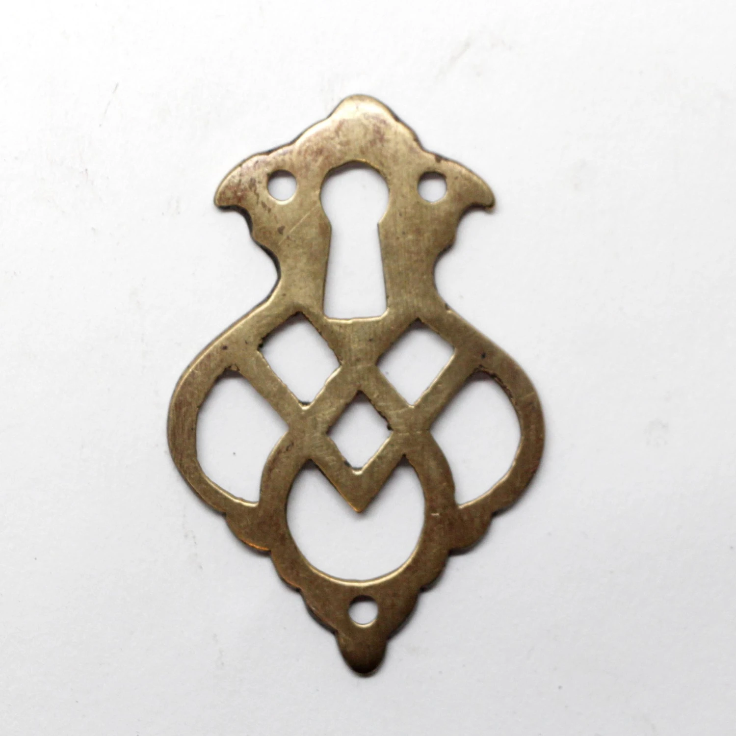 Vintage French Brass Cut Out Keyhole 3 Vintage French Brass Cut Out Keyhole