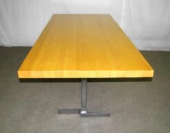 Maple Butcher Block Top Table With Modern Steel Legs 19 Maple Butcher Block Top Table With Modern Steel Legs -OGT Sale Store kitchen dining for sale l205438