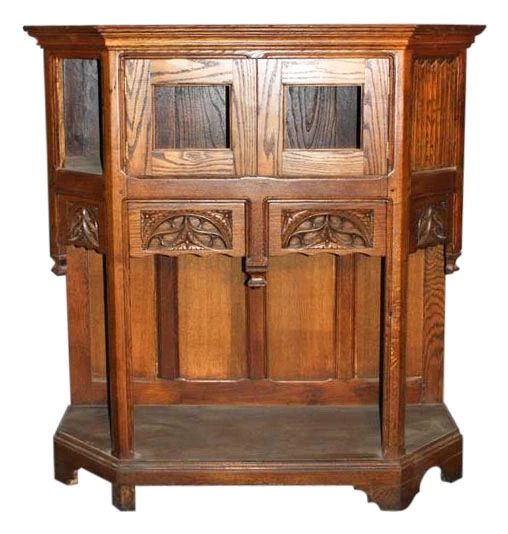 Gothic Style Small Oak Server 3 Gothic Style Small Oak Server