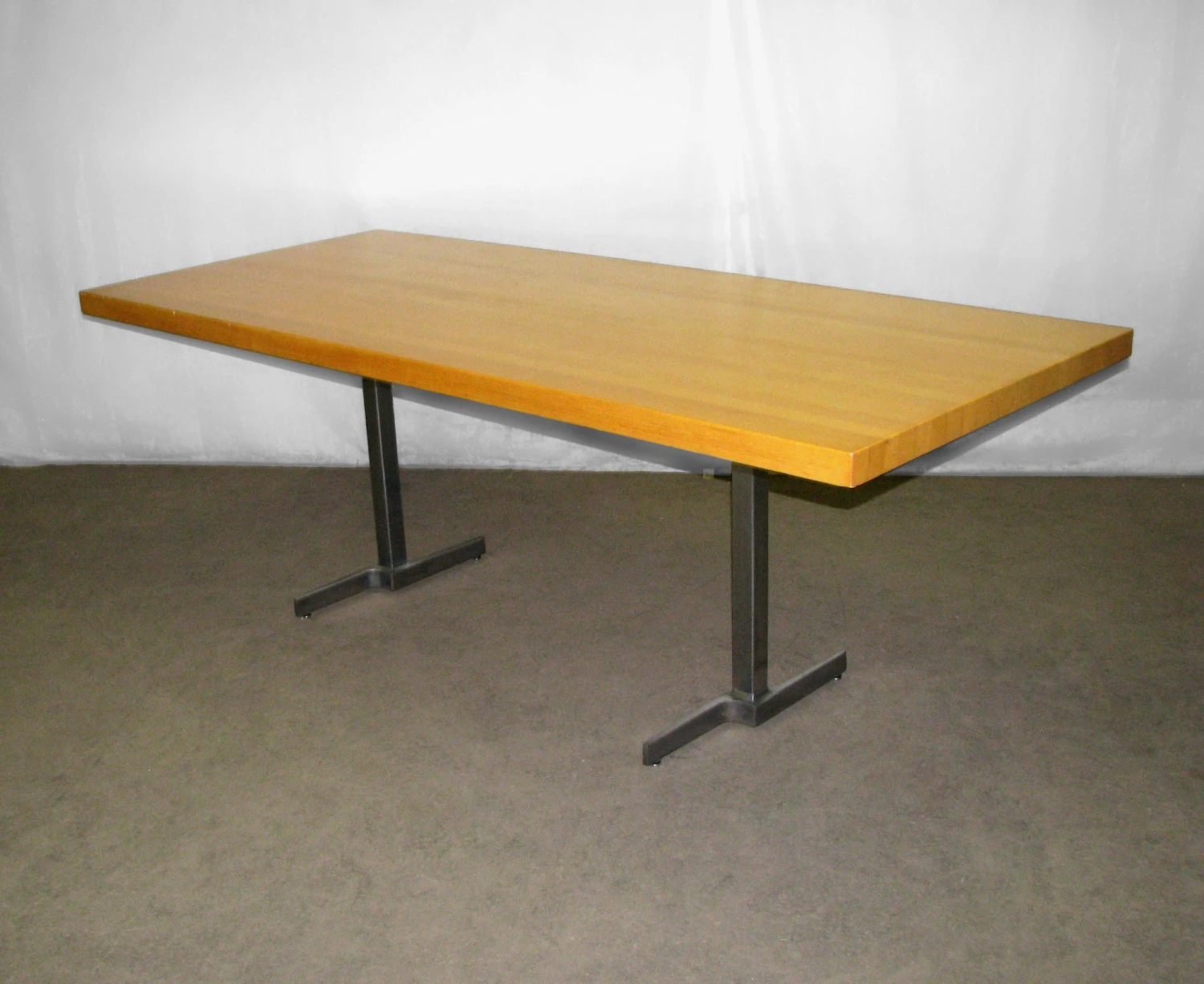 Maple Butcher Block Top Table With Modern Steel Legs 4 Maple Butcher Block Top Table With Modern Steel Legs - Image 2