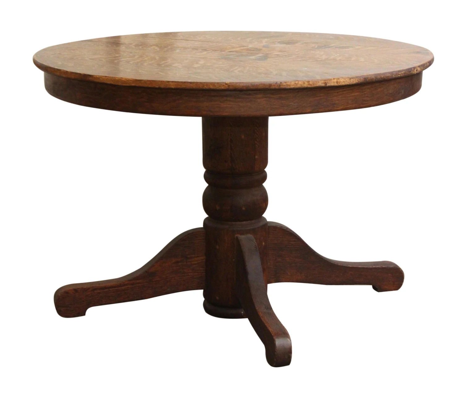 Round Oak Top Wood Table With Wheels 4 Round Oak Top Wood Table With Wheels - Image 2