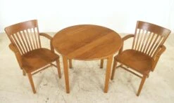 Vintage Medium Tone Wood Oak 3 Piece Dining Set