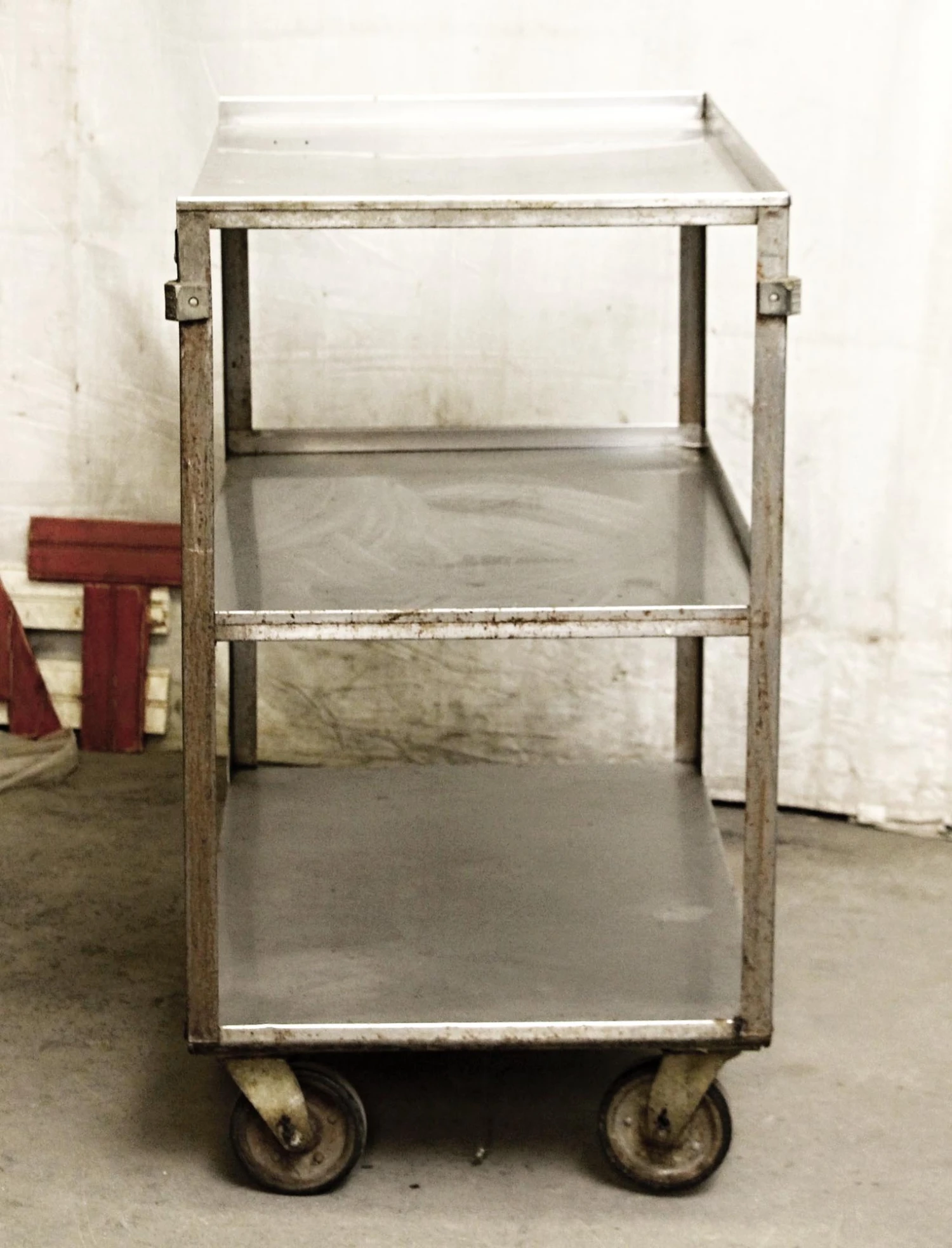 Three Tier Steel Rolling Cart 5 Three Tier Steel Rolling Cart - Image 3