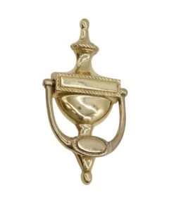 Old New Traditional Lacquered Polished Brass Door Knocker