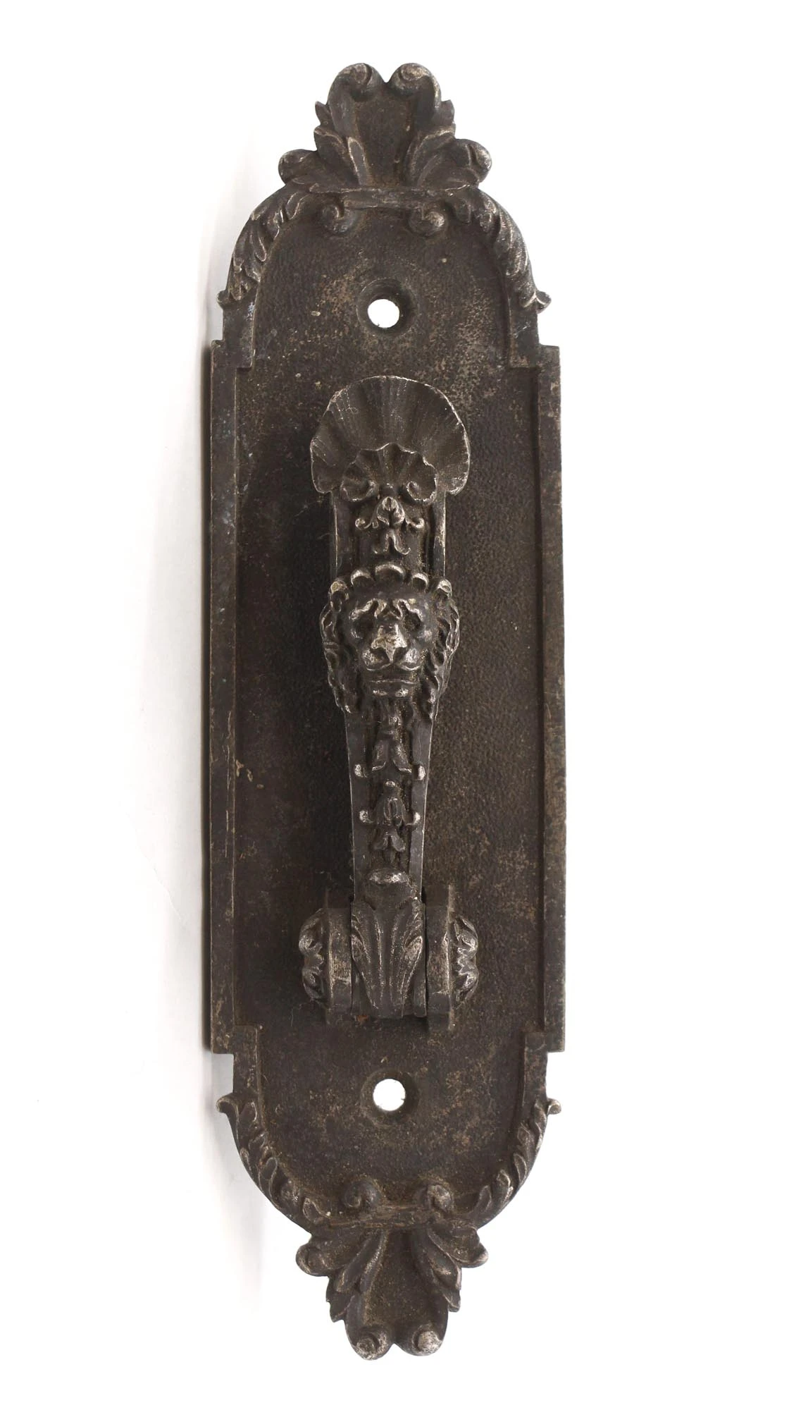 Vintage European 8.75 In. Black Bronze Lion Head Door Bell Lever 3 Vintage European 8.75 In. Black Bronze Lion Head Door Bell Lever
