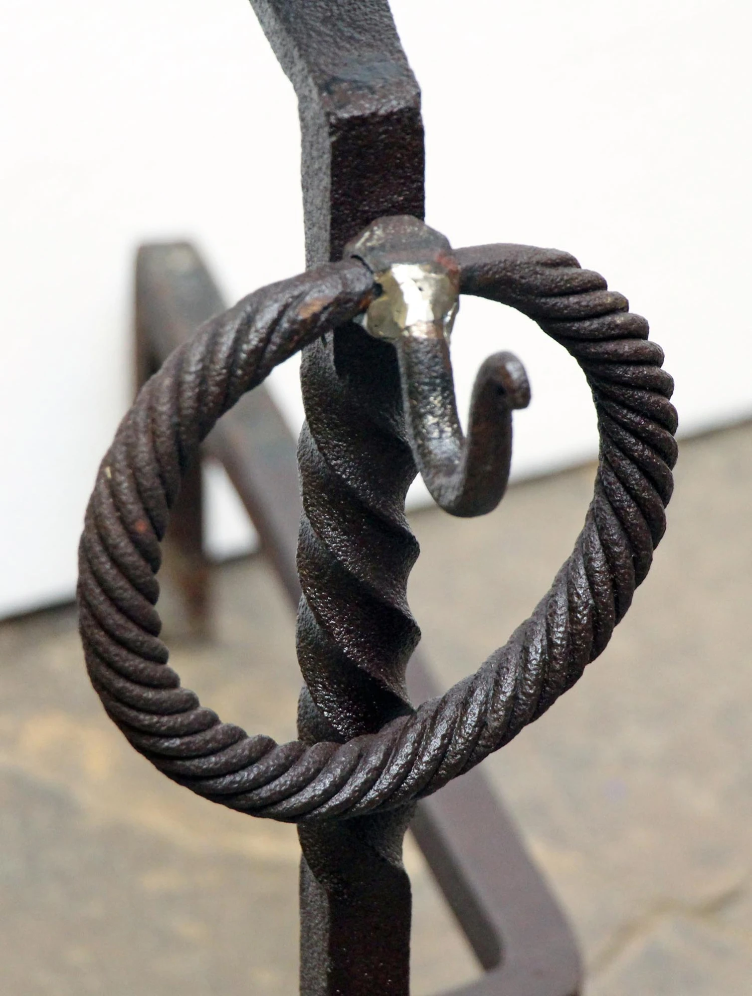 Original Antique Black 1800s Andirons 7 Original Antique Black 1800s Andirons - Image 5