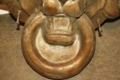 Pair Of 18 In. Bronze Composite Lion Heads -OGT Sale Store l198283 08