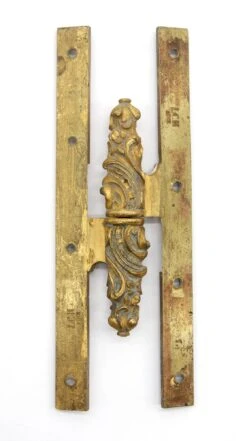 Antique Gold Gilded Neoclassical Olive Paumelle 8 X 3 Door Hinge -OGT Sale Store l198554 05
