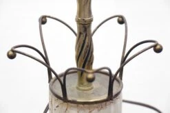 Mid Century White Milk Glass & Brass Table Lamps 13 Mid Century White Milk Glass & Brass Table Lamps -OGT Sale Store l199078 06