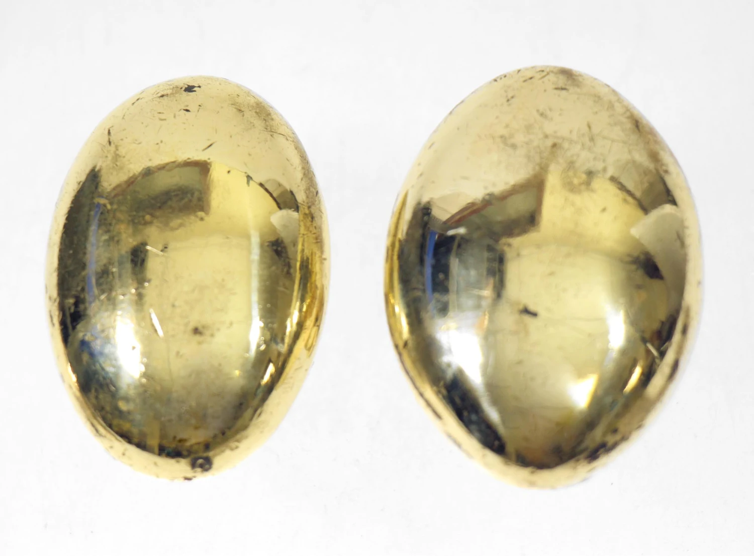 Polished Brass Door Knob Set With Oval Plates 6 Polished Brass Door Knob Set With Oval Plates - Image 4