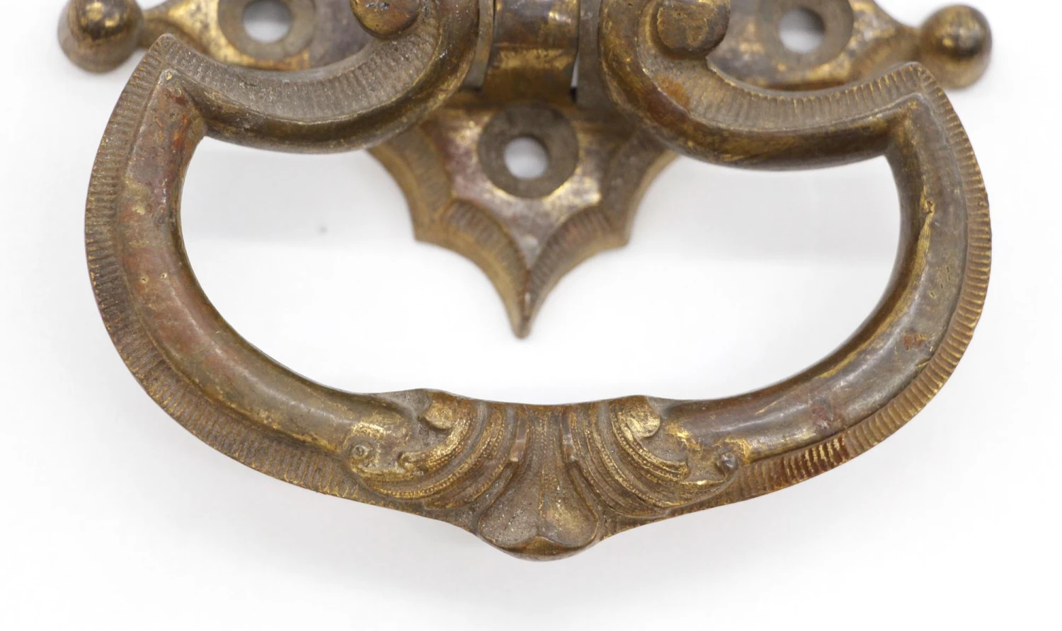 Antique Cast Bronze Ring Bail Drawer Pull 6 Antique Cast Bronze Ring Bail Drawer Pull - Image 4