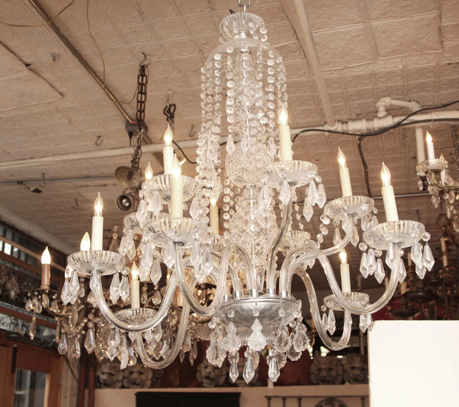 The Plaza Hotel Antique Beaux Arts 10 Arm Crystal Chandelier 9 The Plaza Hotel Antique Beaux Arts 10 Arm Crystal Chandelier - Image 7