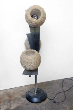 Vintage Spun Acrylic Shaded Black Wavy Floor Lamp 10 Vintage Spun Acrylic Shaded Black Wavy Floor Lamp -OGT Sale Store l201677 04