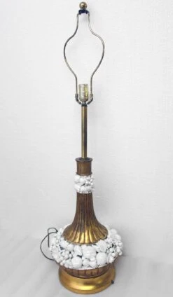 Vintage Italian White Ceramic Gold Finish Table Lamps 13 Vintage Italian White Ceramic Gold Finish Table Lamps -OGT Sale Store l201694 06