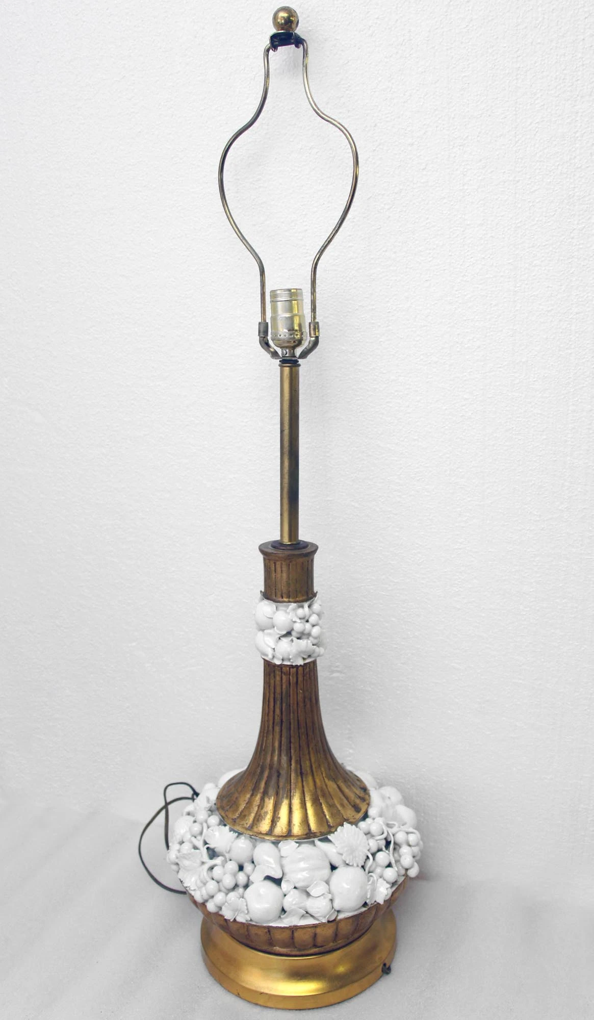 Vintage Italian White Ceramic Gold Finish Table Lamps 8 Vintage Italian White Ceramic Gold Finish Table Lamps - Image 6