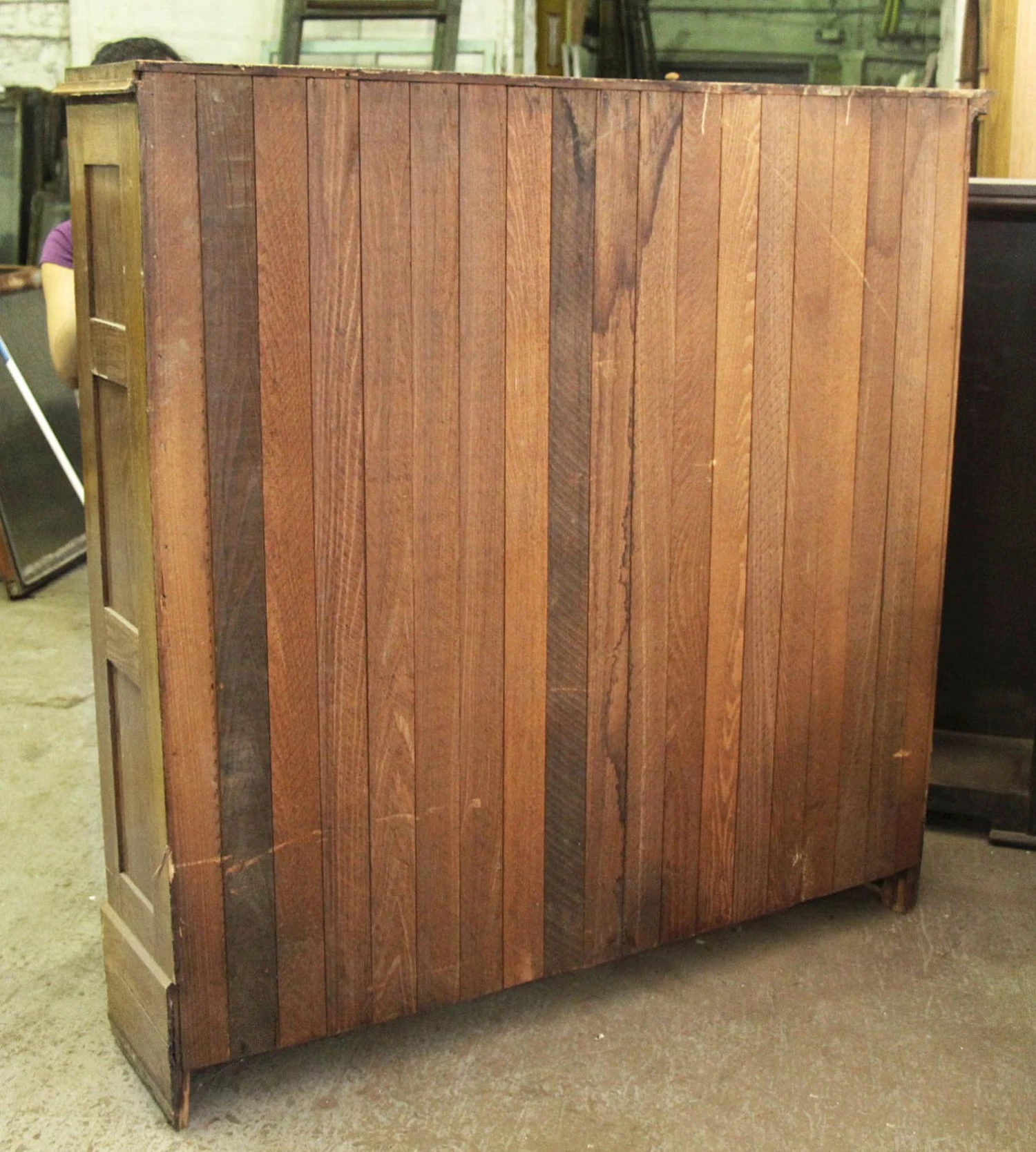 Antique Oak 5 Ft. Wooden Bookcase 6 Antique Oak 5 Ft. Wooden Bookcase - Image 4