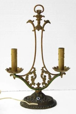 Pair Of Victorian Bronze Double Arm Table Lamps 17 Pair Of Victorian Bronze Double Arm Table Lamps -OGT Sale Store l202200 05