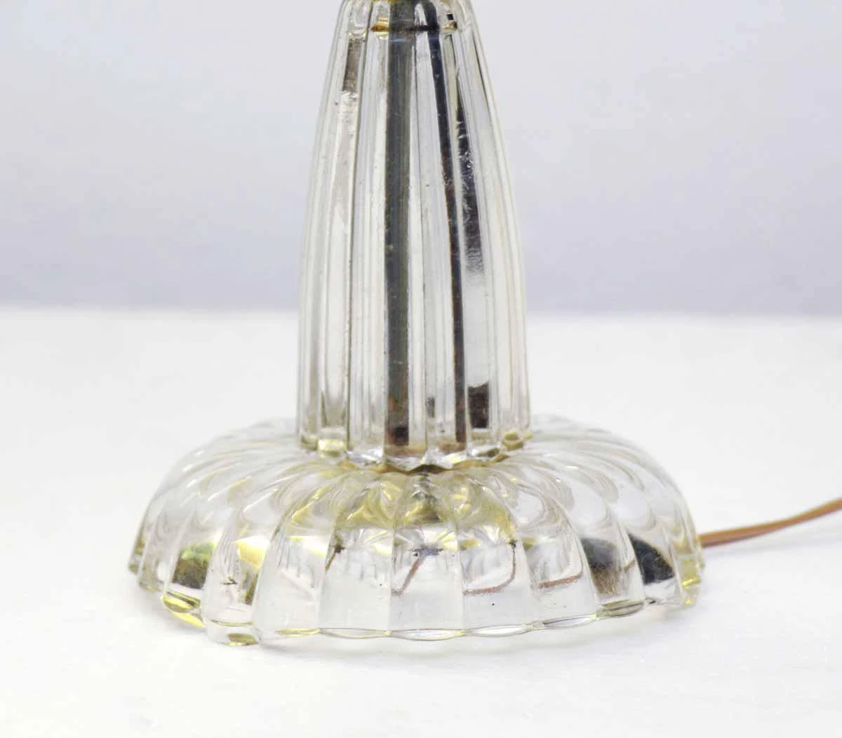 Pair Of Vintage Clear Glass Candelabra Vanity Table Lamps 6 Pair Of Vintage Clear Glass Candelabra Vanity Table Lamps - Image 4