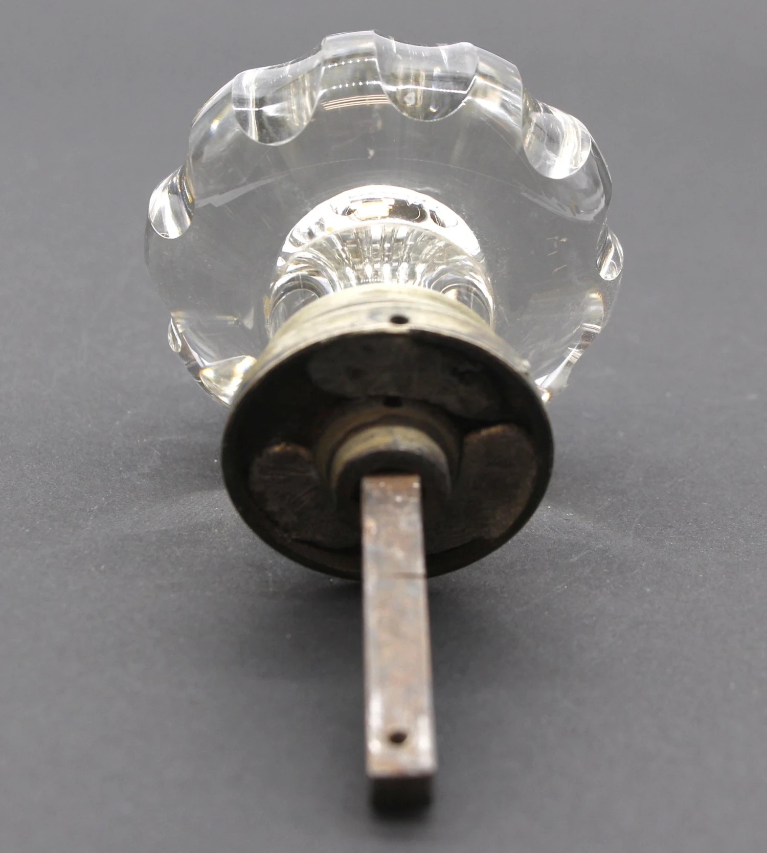 Antique Metal Bullet Clear Glass 2.5 In. Entry Door Knob 7 Antique Metal Bullet Clear Glass 2.5 In. Entry Door Knob - Image 5