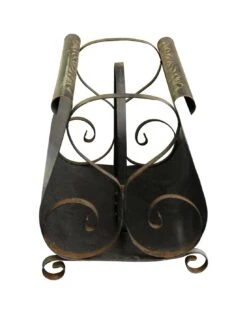 Vintage Hand Painted Black Floral Metal Magazine Holder 12 Vintage Hand Painted Black Floral Metal Magazine Holder -OGT Sale Store l203285 05