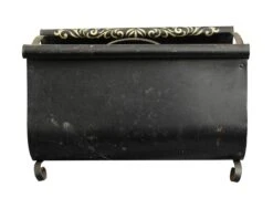Vintage Hand Painted Black Floral Metal Magazine Holder 13 Vintage Hand Painted Black Floral Metal Magazine Holder -OGT Sale Store l203285 06