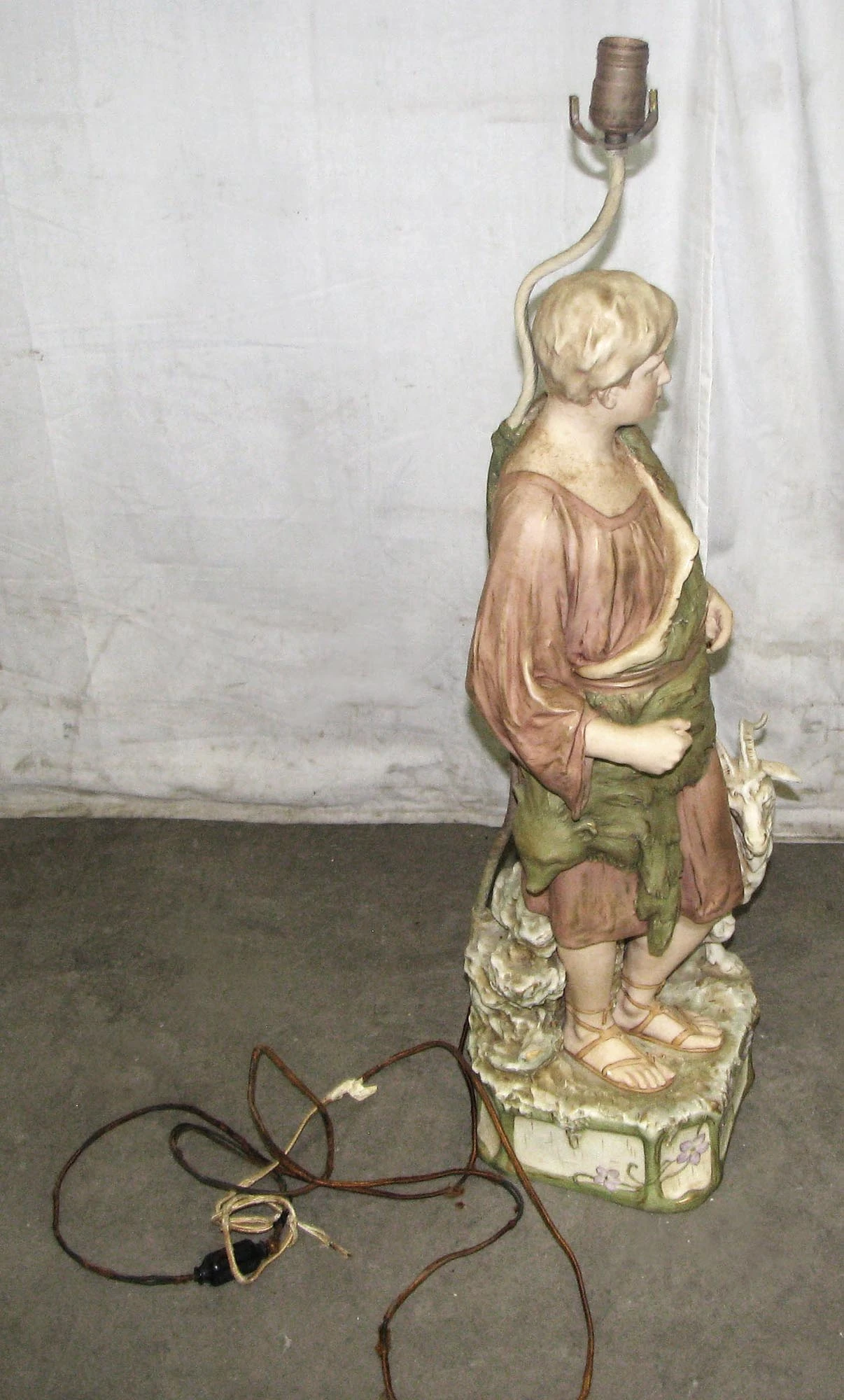 Vintage Shepherd Statue Table Lamp 9 Vintage Shepherd Statue Table Lamp - Image 7