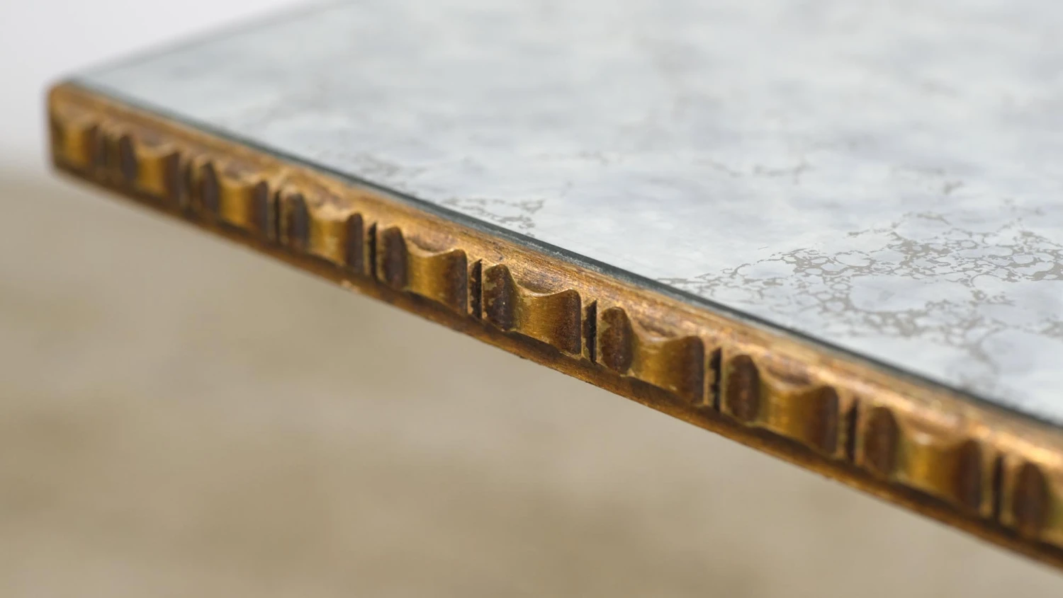 Pair Of Italian Mirror Topped Wood Side Tables 6 Pair Of Italian Mirror Topped Wood Side Tables - Image 4